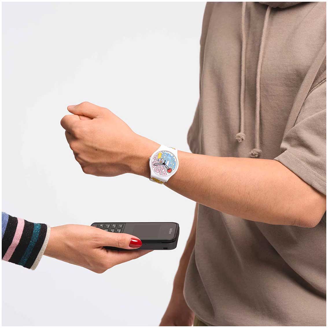 Оригинальные часы Swatch Swatch New Gent Bioceramic Swatch Pay! SO32W108-5300 кварцевые калибр механизма  общий вид
