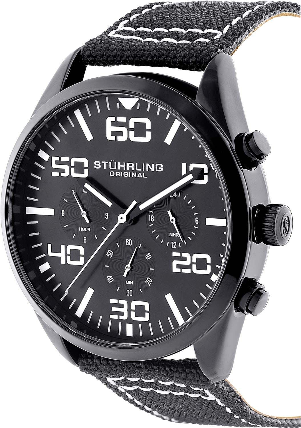 Stuhrling Stuhrling Aviator 4001.6 мужские часы черный циферблат на запястье