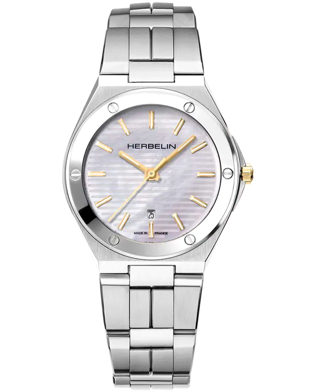 Herbelin Herbelin Cap Camarat 14545B19T  14545B19T кварцевые женские часы перламутровый циферблат, браслет нержавеющая сталь — вид спереди