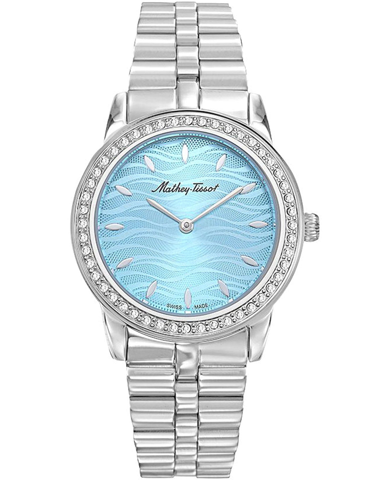 Mathey-Tissot Mathey-Tissot Artemis D10860AQBU  D10860AQBU кварцевые женские часы голубой циферблат, браслет нержавеющая сталь — вид спереди