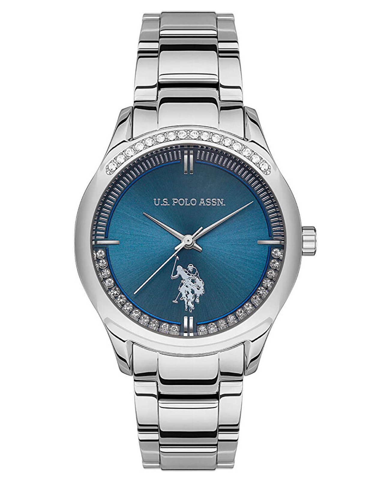 U.S. Polo Assn. U.S. Polo Assn. Stile USPA2060-04  USPA2060-04 кварцевые женские часы синий циферблат, браслет нержавеющая сталь — вид спереди
