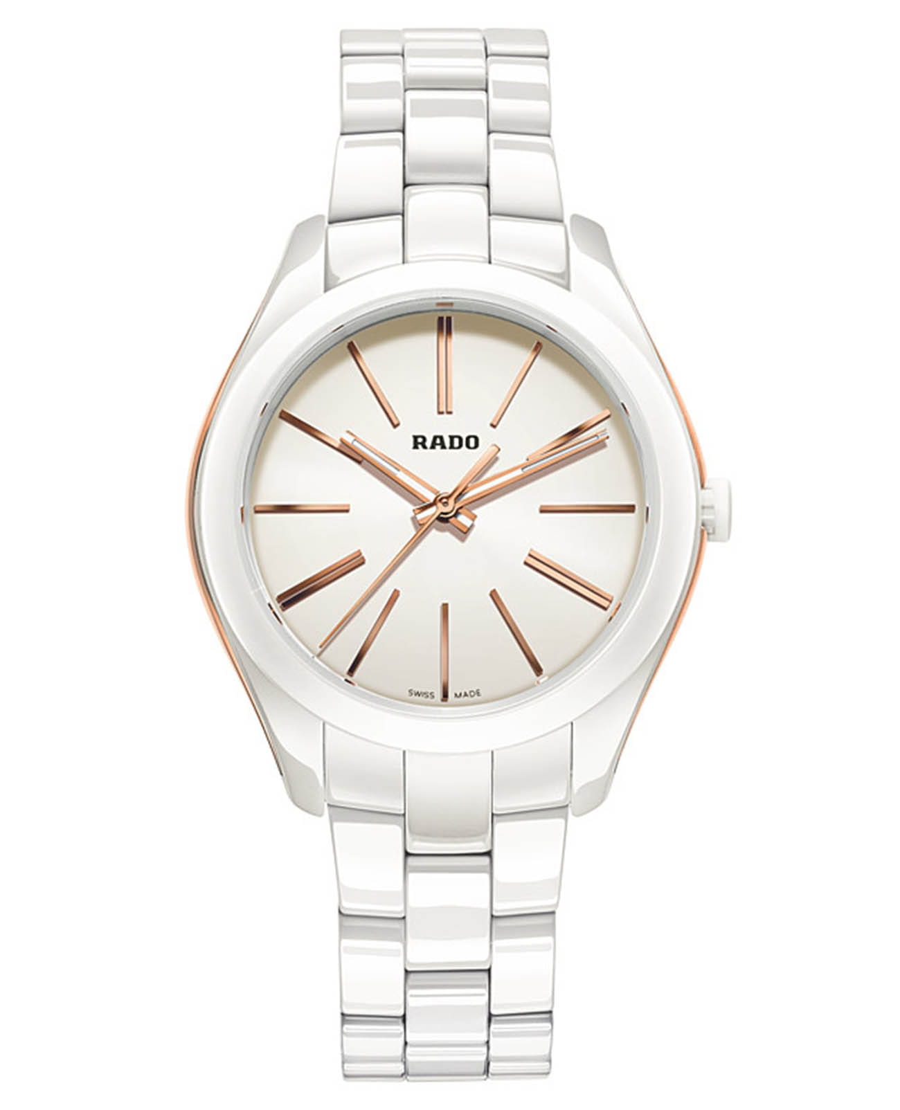 Rado Rado Hyperchrome R32323012  R32323012 кварцевые женские часы белый циферблат, браслет высокотехнологичная керамика — вид спереди