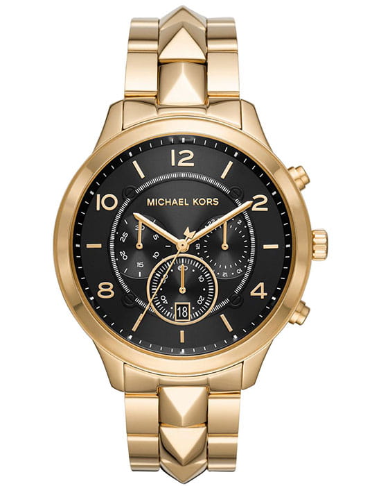 Michael Kors Michael Kors Runway Slim MK6712  MK6712 кварцевые женские часы черный циферблат, браслет сталь с ip покрытием — вид спереди