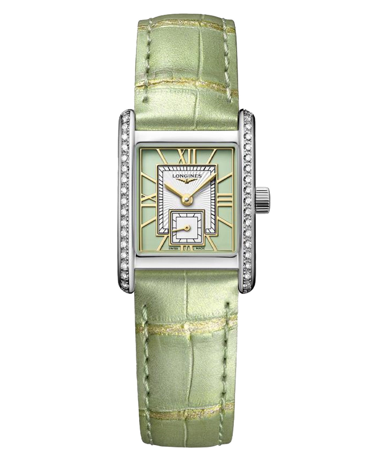 Longines Longines DolceVita L5.200.0.05.2  l52000052 кварцевые женские часы  циферблат, браслет кожаный — вид спереди