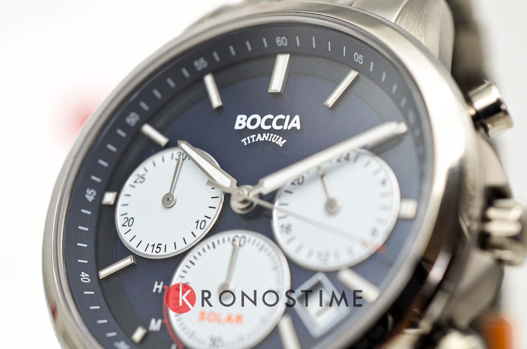 Boccia Titanium Boccia Titanium 3742-03 кварцевые мужские часы часы крупный план синий циферблата