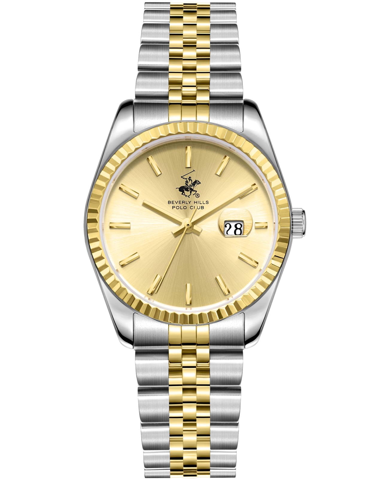Beverly Hills Polo Club Beverly Hills Polo Club BP3827X.210  BP3827X.210 кварцевые женские часы золотой циферблат, браслет нержавеющая сталь с ip-покрытием — вид спереди