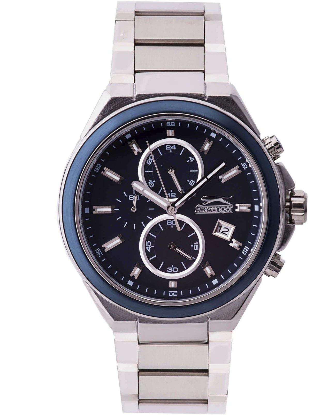 Slazenger Slazenger SL.09.6310.2.03  SL.09.6310.2.03 кварцевые мужские часы синий циферблат, браслет суперметалл — вид спереди