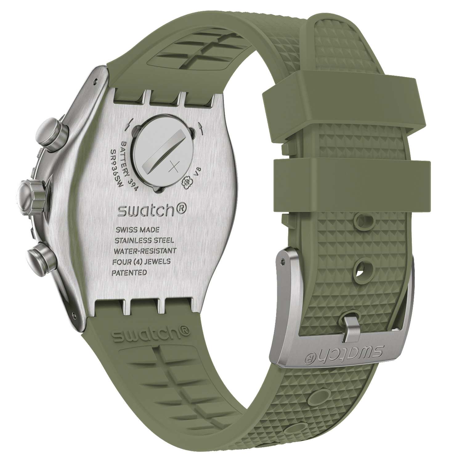 Swatch Swatch I New Chrono YVS488, gent швейцария мужские часы на браслете резина боковой вид