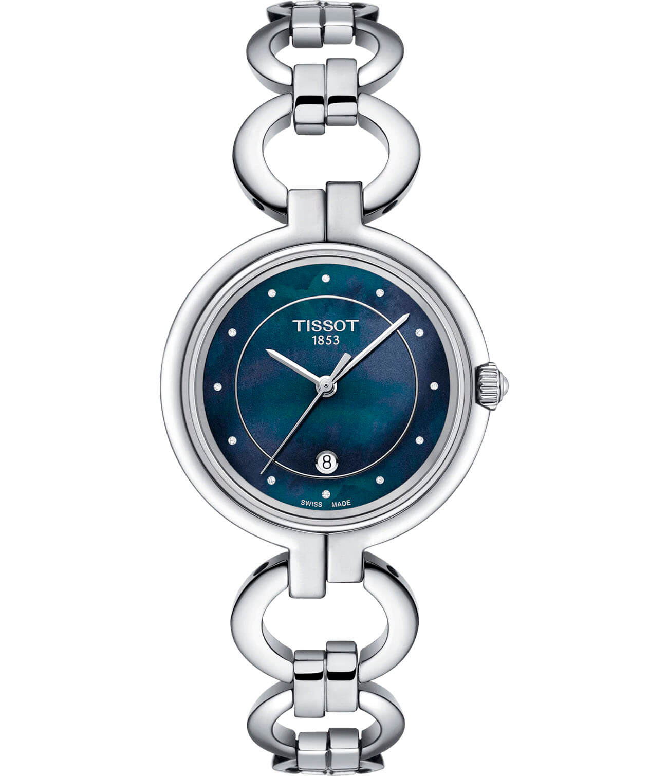 Tissot Tissot Flamingo T094.210.11.126.00 Flamingo T0942101112600 кварцевые женские часы перламутровый циферблат, браслет нержавеющая сталь — вид спереди