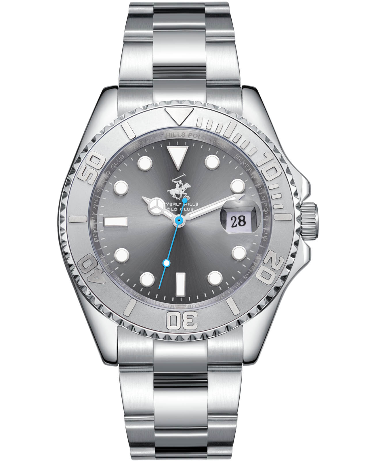 Beverly Hills Polo Club Beverly Hills Polo Club BP3797X.360  BP3797X.360 кварцевые мужские часы серый циферблат, браслет нержавеющая сталь — вид спереди