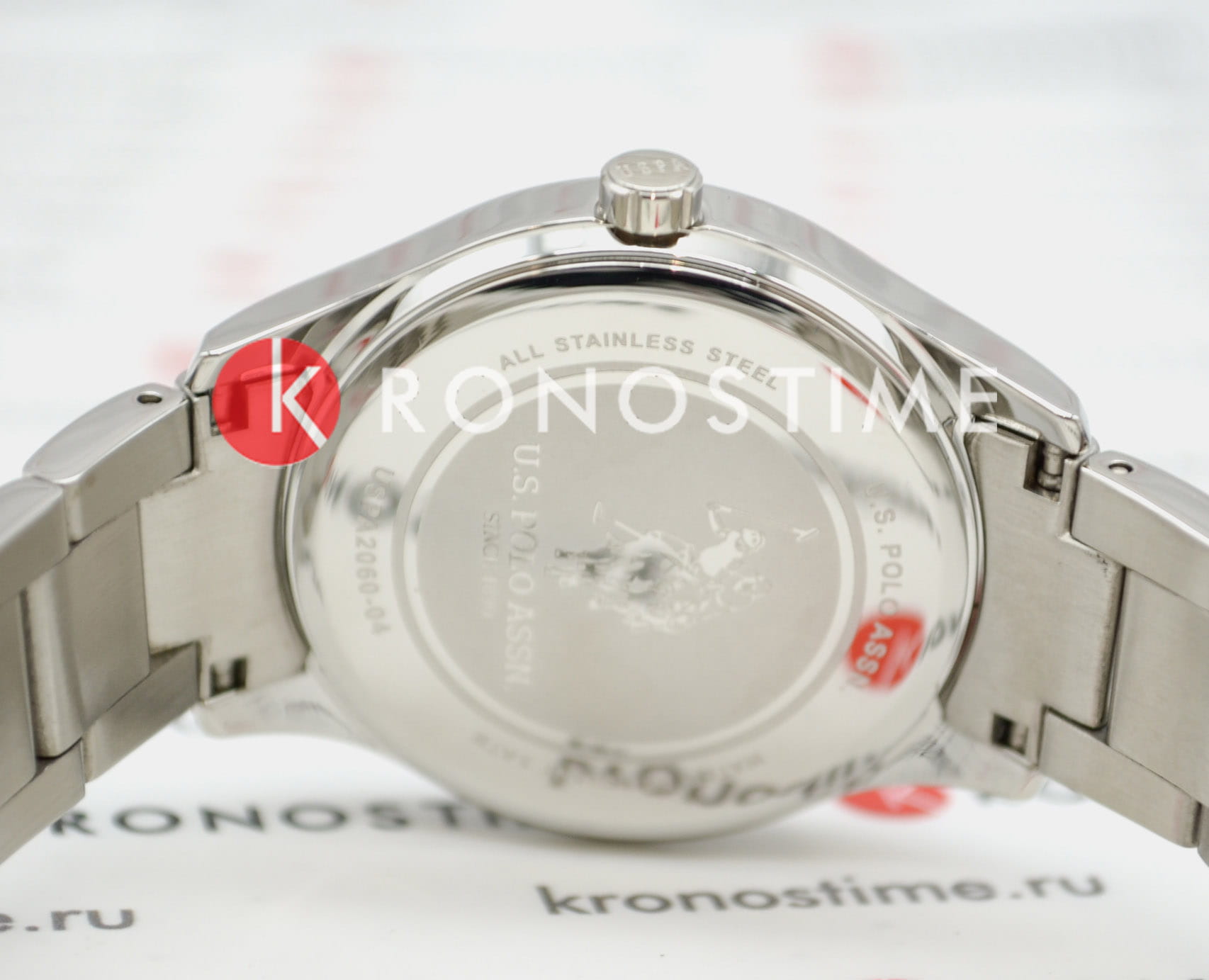 U.S. Polo Assn. U.S. Polo Assn. Stile USPA2060-04 кварцевые женские часы часы крупный план синий циферблата