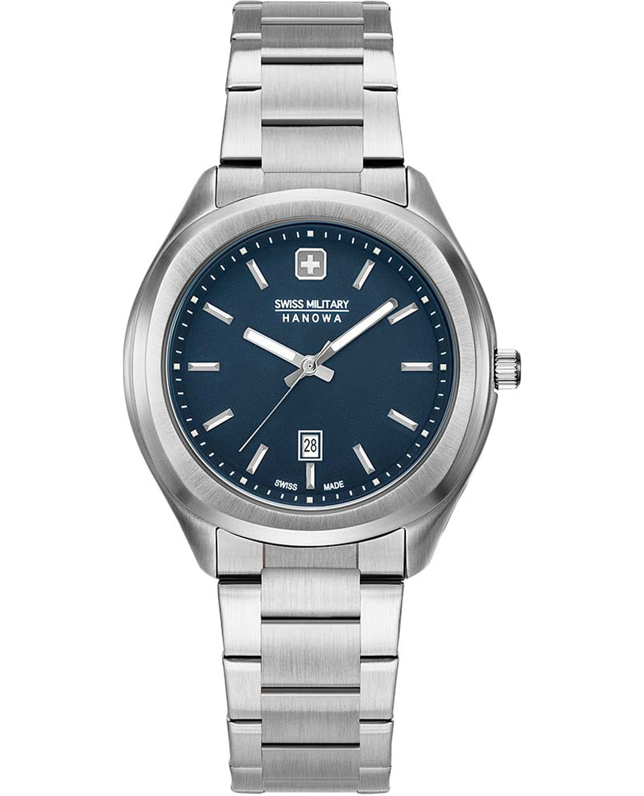 Swiss Military Hanowa Swiss Military Hanowa Alpina 06-7339.04.003  06-7339.04.003 кварцевые женские часы синий циферблат, браслет нержавеющая сталь — вид спереди