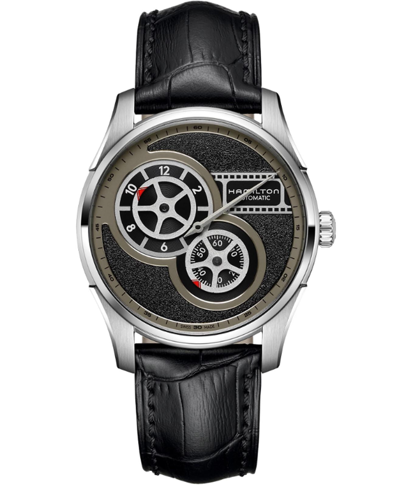 Hamilton Hamilton Jazzmaster Regulator Cinema H42605731  H42605731 механические мужские часы серебристый циферблат, браслет нержавеющая сталь — вид спереди