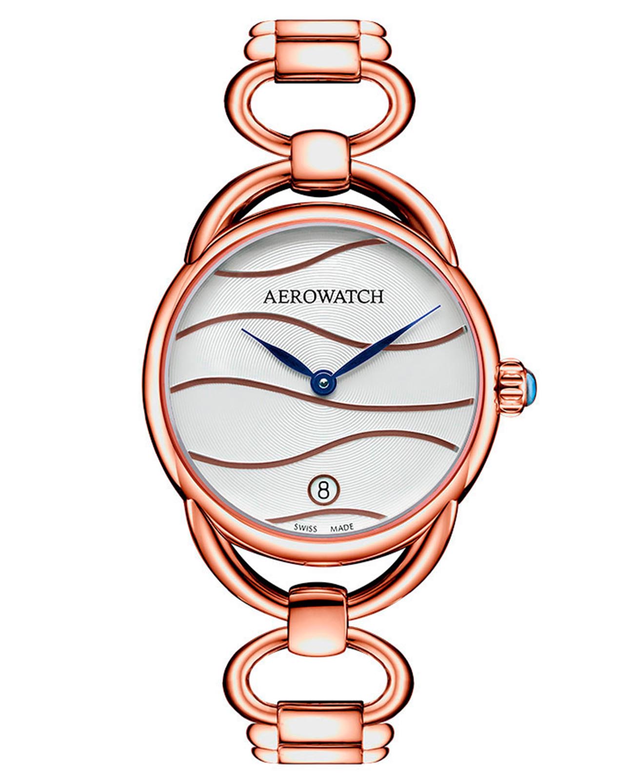 Aerowatch Aerowatch Les Grandes Classiques 07977 RO04 M  07977 RO04 M кварцевые женские часы белый циферблат, браслет сталь c pvd покрытием — вид спереди