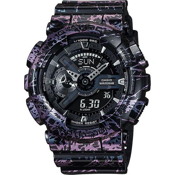 Casio Casio G-Shock GA-110PM-1A GA-110 GA-110PM-1A электронные мужские часы черный циферблат, браслет  — вид спереди