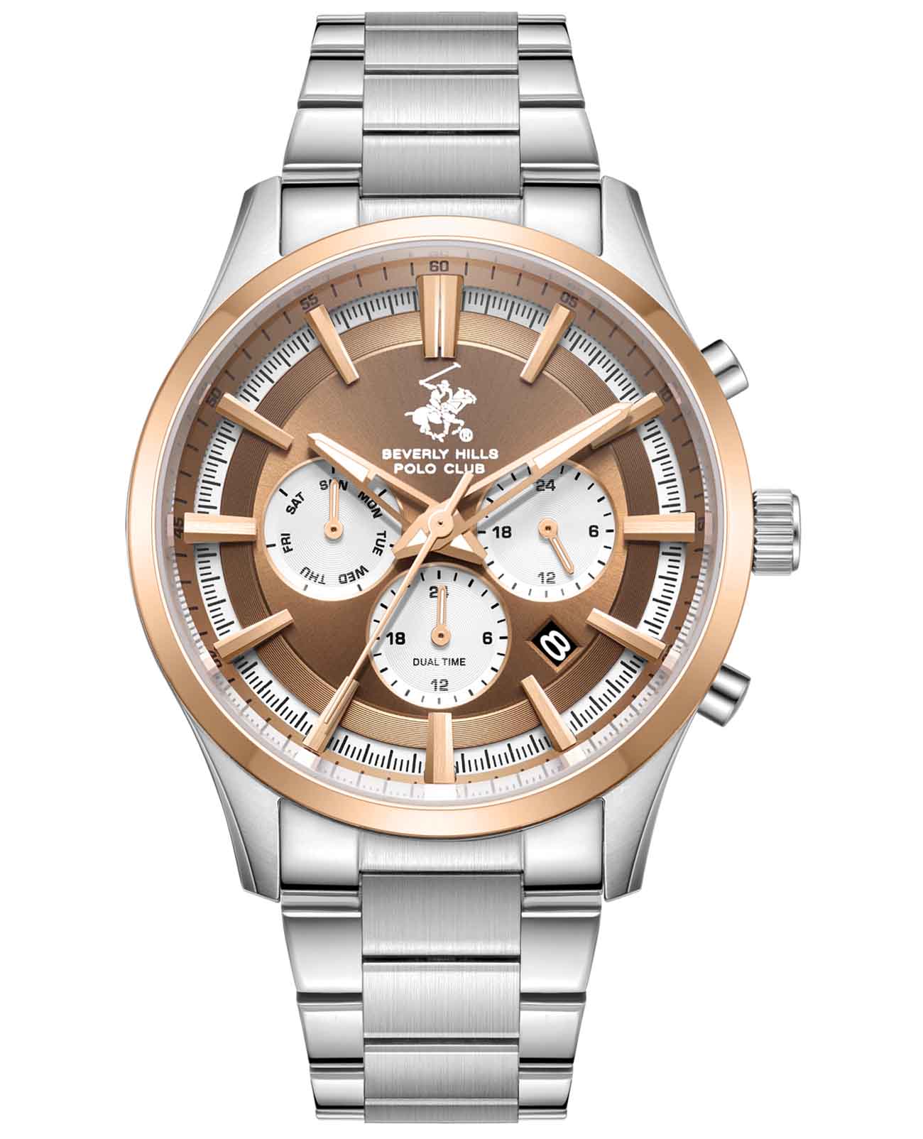 Beverly Hills Polo Club Beverly Hills Polo Club BP3779X.510  BP3779X.510 кварцевые мужские часы золотой циферблат, браслет нержавеющая сталь — вид спереди